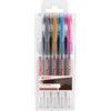 e-2185, Gel Pen, White/Gold/Gold/Silver/Pink/Blue, Non-Retractable,  Pack thumbnail-0