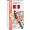 Permanent Marker Pen, Red, Broad, Chisel, Non-Retractable, 6 Pack thumbnail-2