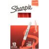 Permanent Marker, Red, Fine Tip Size, Bullet Nib, Pack of 12 thumbnail-2