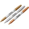 Permanent Marker, Silver/Gold/Bronze, Extra Fine Tip Size, Bullet Nib, Pack of 3 thumbnail-0