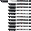 Permanent Marker Pen, Black, Superfine, Ballpoint, Non-Retractable, 10 Pack thumbnail-0