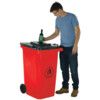 LWB12BHY Bottle Hole Red Wheelie Bin - 120 Litre thumbnail-0