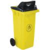 LWB24PFY Push Flap Yellow Wheelie Bin - 240 Litre thumbnail-0