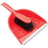 Dustpan & Brush Set, Stiff Bristles, Red thumbnail-0