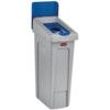 Slim Jim Recycling Station Stream/Bin Bottles/Cans Lid Blue thumbnail-0