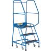 3-Wide Tread,  Step Platform, 0.72m, Spring-Loaded Castors, Anti-Slip, Handrail, Blue thumbnail-1