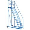 13-Wide Tread,  Warehouse Ladder, 3.25m, Non-Slip, Handrails, Mobile Blue thumbnail-1