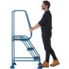 Ladder Work Platform, 3-Tread, 0.77m Height, Blue thumbnail-2