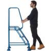 Ladder Work Platform, 3-Tread, 0.77m Height, Blue thumbnail-3