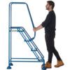 Ladder Work Platform, 4-Tread, 1.03m Height, Blue thumbnail-3