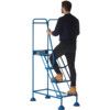 Ladder Work Platform, 4-Tread, 1.03m Height, Blue thumbnail-4