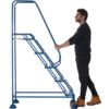 Ladder Work Platform, 5-Tread, 1.29m Height, Blue thumbnail-3