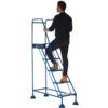 Ladder Work Platform, 5-Tread, 1.29m Height, Blue thumbnail-4