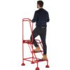 3-Tread, Feet step, 0.77m, Anti-Slip, Domed Feet, Red thumbnail-4