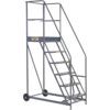 6-Wide Tread,  Warehouse Ladder, 1.5m, Non-Slip, Handrails, Mobile Grey thumbnail-0