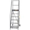 6-Wide Tread,  Warehouse Ladder, 1.5m, Non-Slip, Handrails, Mobile Grey thumbnail-2