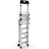 5-Tread, Folding Ladder Working Platform, 1.35m, Aluminium, Non-Slip, Guardgate, Mobile thumbnail-1