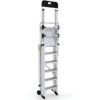 6-Tread, Folding Ladder Working Platform, 1.61m, Aluminium, Non-Slip, Guardgate, Mobile thumbnail-1