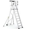 8-Tread, Folding Ladder Working Platform, 2.15m, Aluminium, Non-Slip, Guardgate, Mobile thumbnail-0