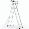 10-Tread, Folding Ladder Working Platform, 2.65m, Aluminium, Non-Slip, Guardgate, Mobile thumbnail-0