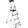 4 x Wide Treads, Aluminium Step Ladder, 1.531m, Carry Handle thumbnail-0