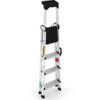 4 x Wide Treads, Aluminium Step Ladder, 1.531m, Carry Handle thumbnail-1