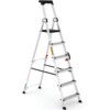 Aluminium Ladder, 6-Tread, 1.452m Open Height, Aluminium thumbnail-0