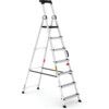 7 x Wide Treads, Aluminium Step Ladder, 2.314m, Carry Handle thumbnail-0