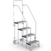 4-Wide Tread,  Step Ladder, 1m, Non-Slip, Guardrail, Handrail, Mobile thumbnail-0