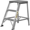 3-Tread,  Trade Ladder, 0.7m, Aluminium, Non-Slip, Stable feets, Silver thumbnail-0