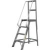 3-Tread,  Trade Ladder, 0.7m, Aluminium, Non-Slip, Handrails, Silver thumbnail-0