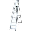 10-Tread, Folding Platform Step Ladder, 2.2m, Aluminium, Non-Slip, Rubber Feet, Silver thumbnail-1