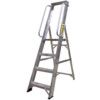 12-Tread, Folding Platform Step Ladder, 2.7m, Aluminium, Non-Slip, Rubber Feet, Silver thumbnail-1