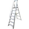 7-Tread, Folding Platform Step Ladder, 1.6m, Aluminium, Non-Slip, Rubber Feet, Silver thumbnail-0