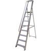 8-Tread, Folding Platform Step Ladder, 1.8m, Aluminium, Non-Slip, Rubber Feet, Silver thumbnail-1