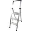 3-Tread, Folding Step Ladder, 0.68m, Aluminium, Grey thumbnail-0