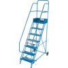 Mobile Step Ladder, 4-Tread, 1m Height, Steel, Blue thumbnail-0