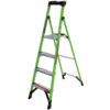 Folding Step Ladder, 4-Tread, 1.13m Height, Glass Fibre, Green thumbnail-0