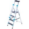 Step Ladder, 4-Tread, 0.8m Height, Aluminium, Black/Silver thumbnail-0