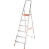 Folding Step Ladder, 6-Tread, 1.28m Height, Aluminium, Silver thumbnail-0