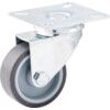 Light Duty, Castor, 50mm, Unbraked, Swivel, Top Plate, Rubber, Grey thumbnail-0