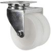 Light Duty, Twin Castor, 50mm, Unbraked, Swivel, Top Plate, Polypropylene, White thumbnail-0