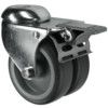 Castor, Twin, Light Duty, Braked, Swivel, 50mm, 80kg Load Capacity thumbnail-0