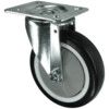 Light Duty/Medium Duty, Castor, 125mm, Unbraked, Swivel, Top Plate, Polyurethane, Black thumbnail-0