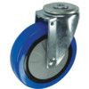 Light Duty/Medium Duty, Castor, 125mm, Unbraked, Swivel, Bolt Hole, Rubber, Blue thumbnail-0