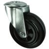 Pressed Steel Castor With Swivel Bolt Hole Rubber Tyre Steel Centre 160mm thumbnail-0