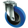 Medium Duty, Castor, 200mm, Unbraked, Swivel, Bolt Hole, Rubber, Blue thumbnail-0