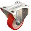 Medium Duty, Castor, 200mm, Unbraked, Fixed, Top Plate, Polyurethane, Red thumbnail-0