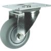 Castor, 80mm, Unbraked, Swivel, Top Plate, Rubber, Grey thumbnail-0