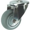 Castor, 80mm, Unbraked, Swivel, Top Plate, Rubber, Grey thumbnail-0